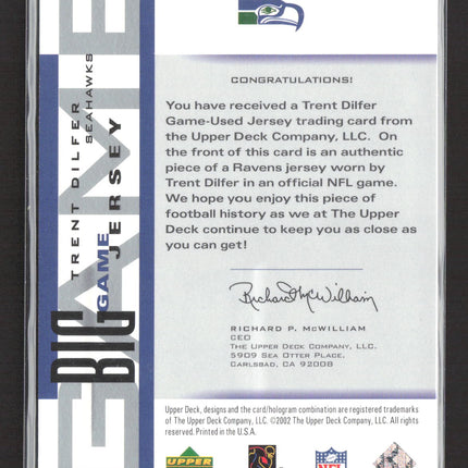 2002 Upper Deck Piece of History Big Game Jersey Trent Dilfer #BGJ-TDi Jersey
