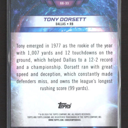 2024 Topps Chrome Galaxy Greats Tony Dorsett #GG-33