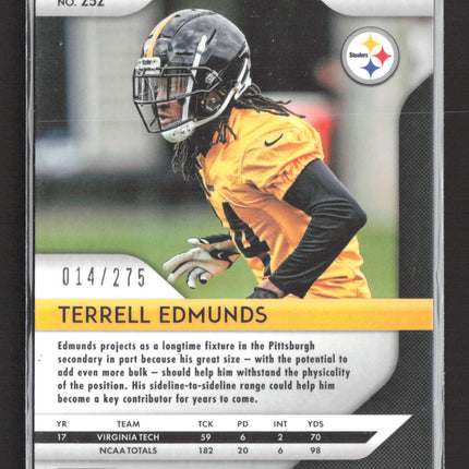 2018 Panini Prizm Terrell Edmunds #252 Green hyper RC 014/275