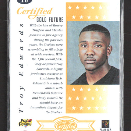 1999 Leaf Certified Gold Future Troy Edwards #16