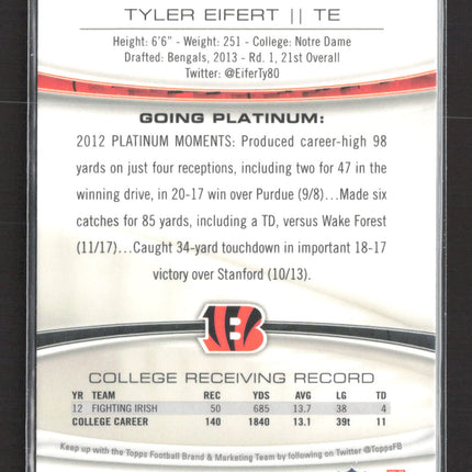 2013 Topps Platinum Tyler Eifert #137 RC