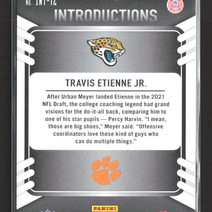 2021 Panini Absolute Football Introductions Travis Etienne #INT-12 Orange /50