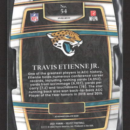 2022 Panini Select Concourse Prizm Travis Etienne Jr. #54 RC Yellow Black