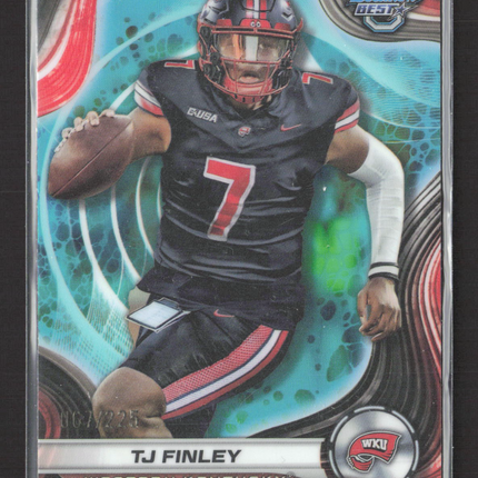 2024 Topps Bowman University Best TJ Finley #63 Aqua /225