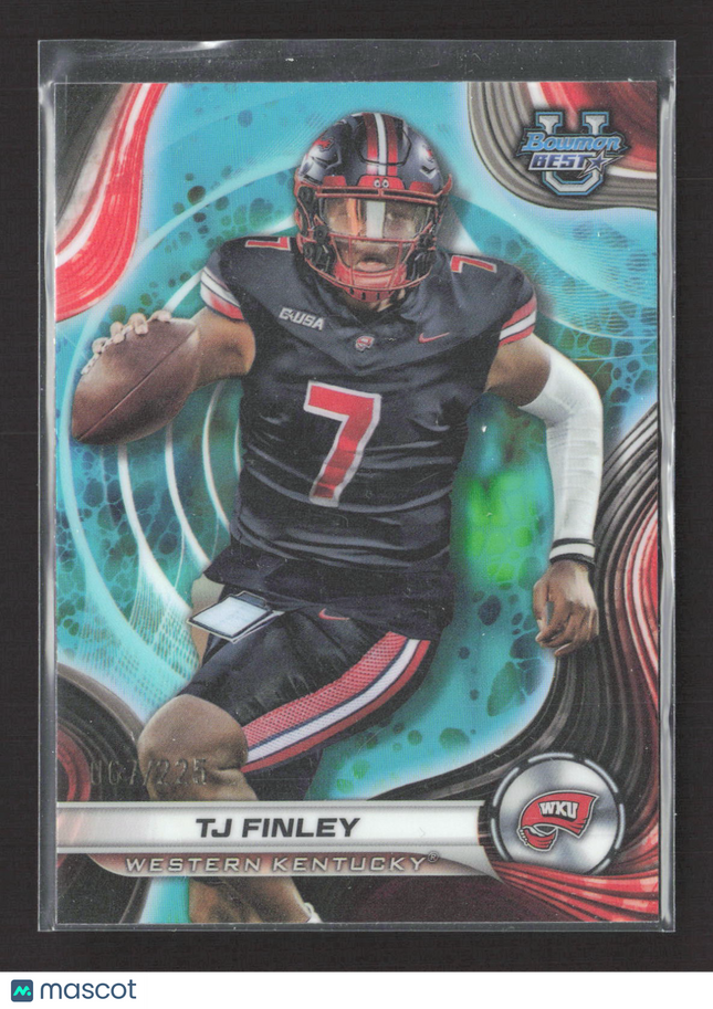 2024 Topps Bowman University Best TJ Finley #63 Aqua /225