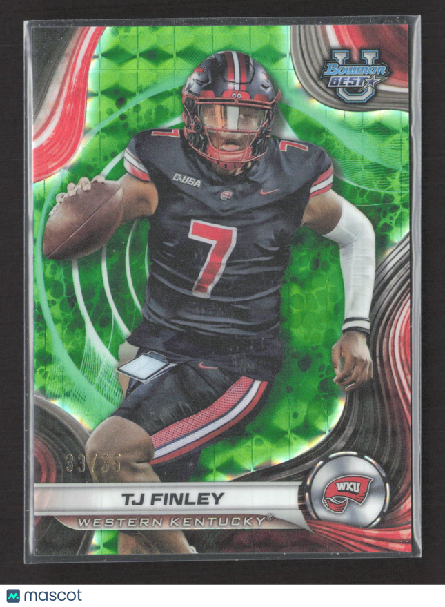 2024 Bowman's Best University TJ Finley #63 Green Refractor 33/35