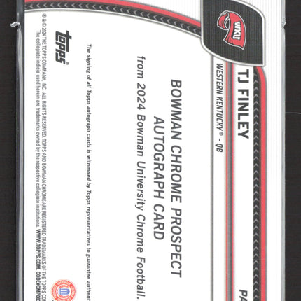 2024 Topps Bowman University Chrome Football TJ Finley #PA-TFI Auto