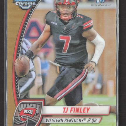 2024 Topps Bowman Chrome University TJ Finley #191 Gold 1st Bowman /50