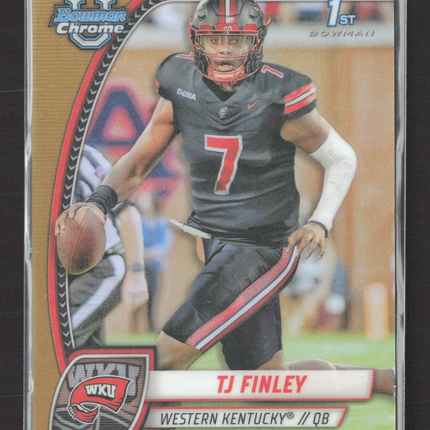 2024 Topps Bowman University Chrome TJ Finley #191 Gold Refractor /50