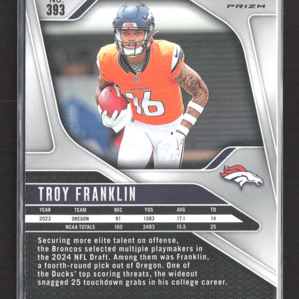 2024 Panini Prizm Troy Franklin #393 Green RC
