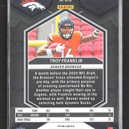2024 Panini Prizm Mosaic Troy Franklin #378 Blue RC