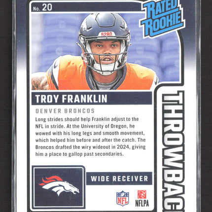 2024 Panini Donruss Rated Rookie Throwback Troy Franklin #20