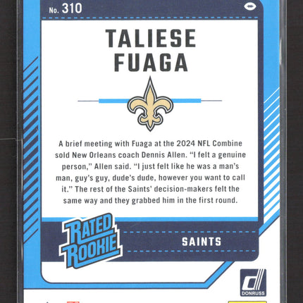2024 Panini Donruss Taliese Fuaga #310 Green Press Proof