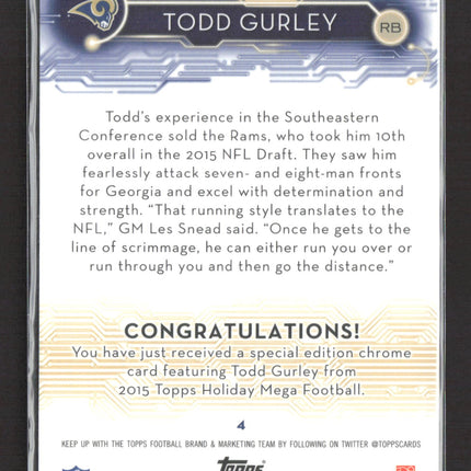 2015 Topps Holiday Mega Football Todd Gurley #4 Chrome RC