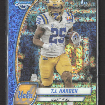 2024 Topps Bowman Chrome University T.J. Harden #165 Blue Mini Diamond /175