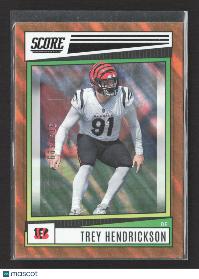 2022 Panini Score Football Trey Hendrickson #196 Orange 303/599