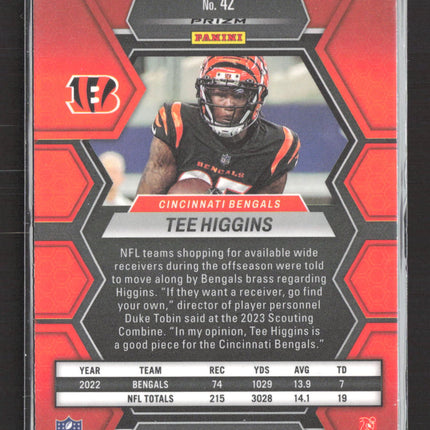 2023 Panini Mosaic Prizm Tee Higgins #42 Blue Reactive