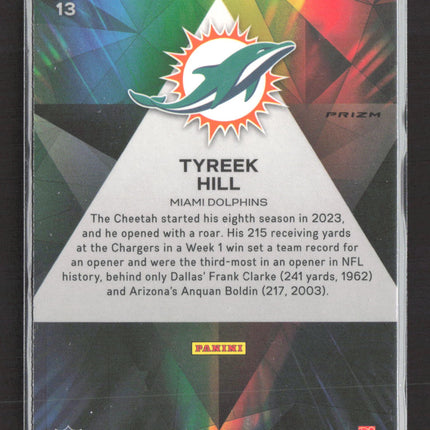 2023 Panini Prizm Prizmatic Tyreek Hill #13 Green