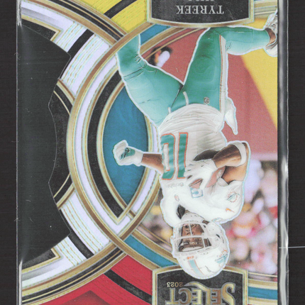 2024 Panini Select Prizm Tyreek Hill #142 Red Yellow Die Cut