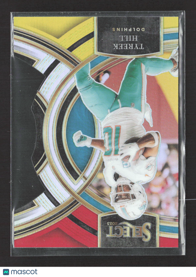 2024 Panini Select Prizm Tyreek Hill #142 Red Yellow Die Cut