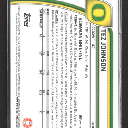 2024 Bowman Chrome University Tez Johnson #171 Refractor