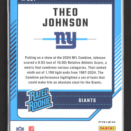 2024 Panini Donruss Optic Theo Johnson #357 pink