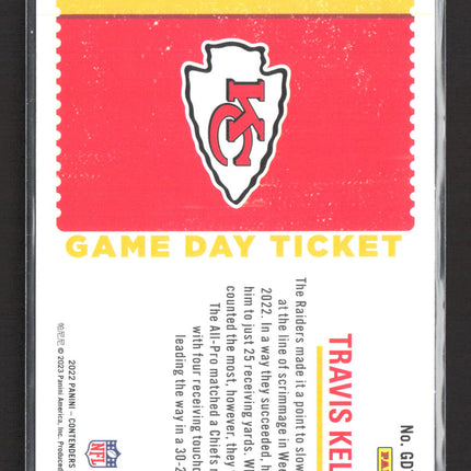 2023 Panini Contenders Football Game Day Ticket Travis Kelce #GDT-TKE