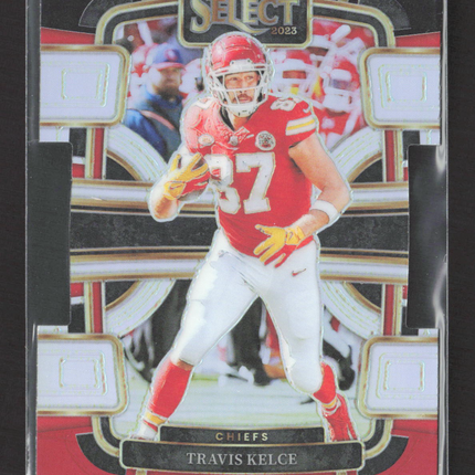 2024 Panini Select Football Concourse Travis Kelce #50 red black die cut