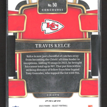 2024 Panini Select Football Concourse Travis Kelce #50 red black die cut