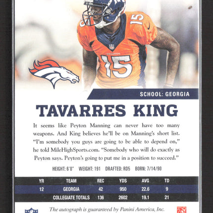 2013 Panini Absolute Spectrum Tavarres King #188 RC 254/499 Auto