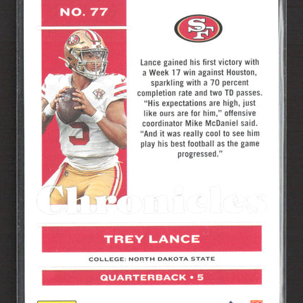 2022 Panini Chronicles Trey Lance #77 RC