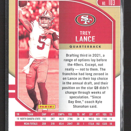 2021 Panini Absolute Football Trey Lance #103 RC