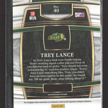 2022 Panini Select Draft Picks Concourse Trey Lance #40 Silver Prizm
