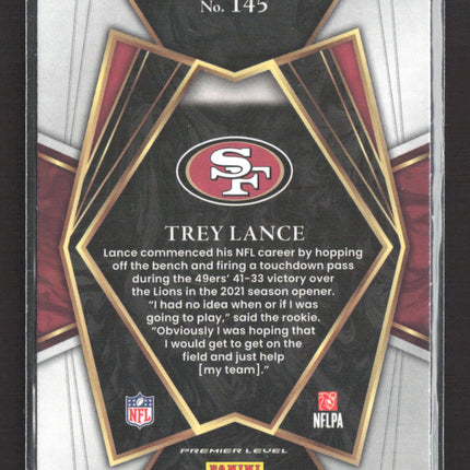 2022 Panini Select Premier Level Trey Lance #145 RC