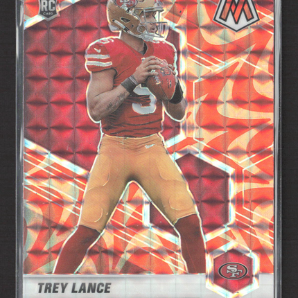 2021 Panini Mosaic Prizm Trey Lance #303 orange reactive RC