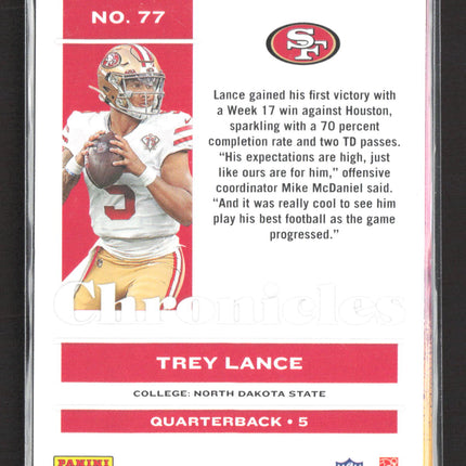 2022 Panini Chronicles Skybox Premium Trey Lance #77