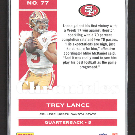 2022 Panini Chronicles Trey Lance #77 RC