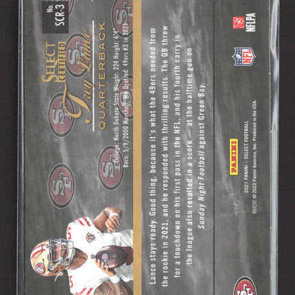 2022 Panini Select Trey Lance #SCR-3 RC