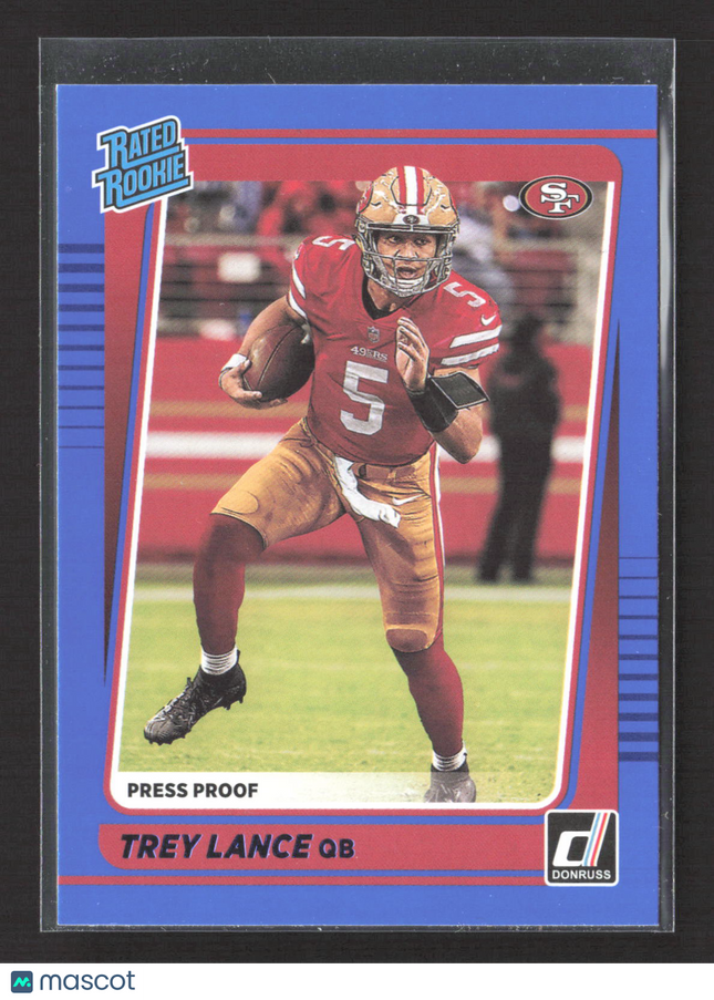 2021 Panini Donruss Trey Lance #254 Blue Press Proof