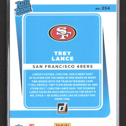 2021 Panini Donruss Trey Lance #254 Blue Press Proof