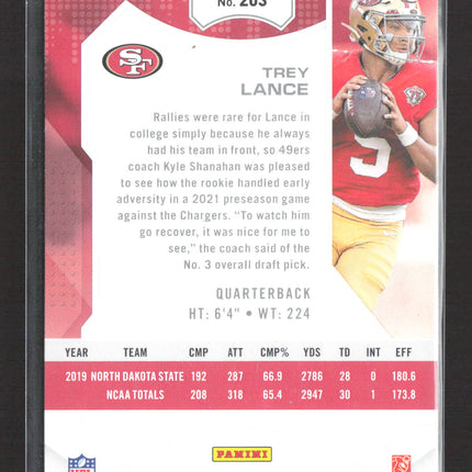 2021 Panini Playoff Football Trey Lance #203 RC