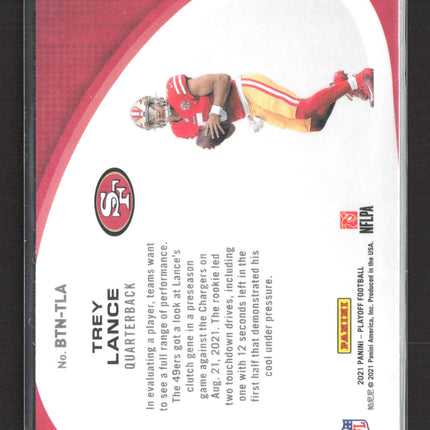 2021 Panini Playoff Behind the Numbers Trey Lance #BTN-TLA RC
