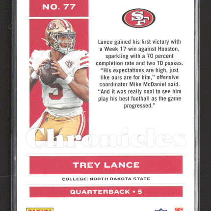 2022 Panini Chronicles Trey Lance #77 RC
