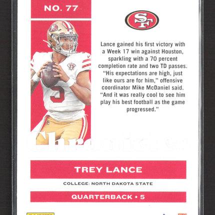 2022 Panini Chronicles Trey Lance #77 RC