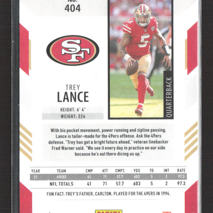 2022 Panini Chronicles Score Football Trey Lance #404 RC