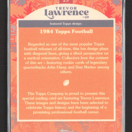 2021 Topps Trevor Lawrence Collector Set Trevor Lawrence #23 1984 Football