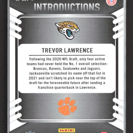 2021 Panini Absolute Football Introductions Trevor Lawrence #INT-1 RC