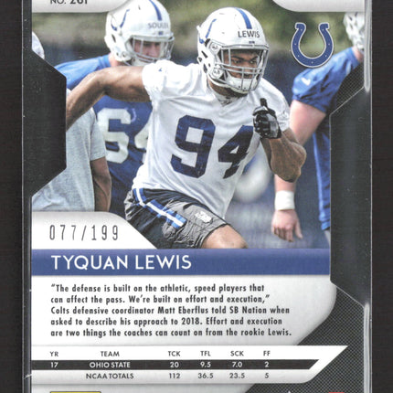 2018 Panini Prizm Tyquan Lewis #261 Light Blue 077/199 RC