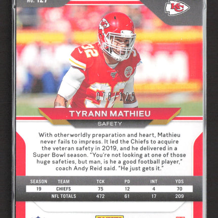 2020 Panini Prizm Tyrann Mathieu #127 Purple /125