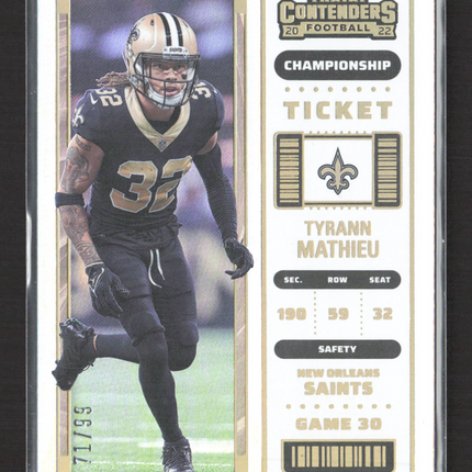 2023 Panini Contenders Football Championship Ticket Tyrann Mathieu #65 71/99